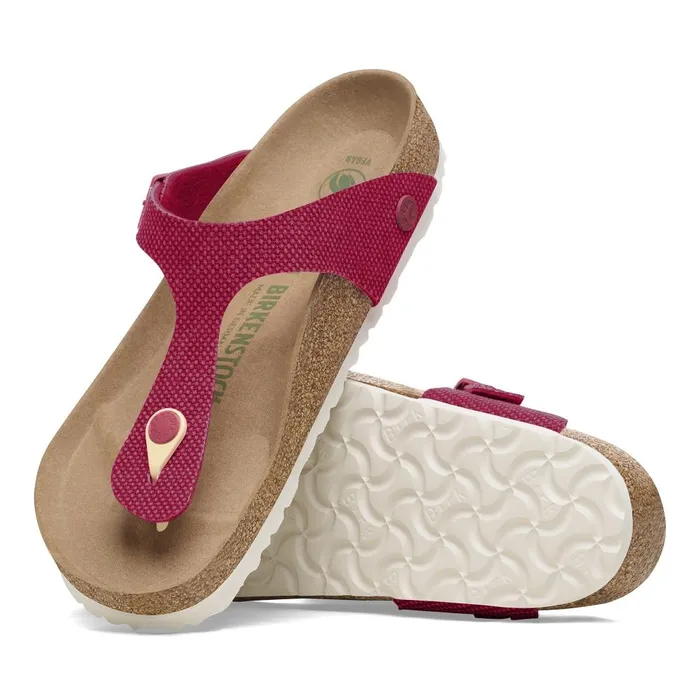 Women Birkenstock Thong Gizeh Vegan Canvas Fuchsia Tulip