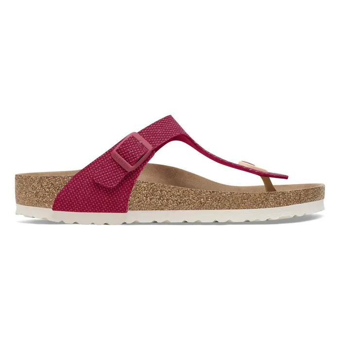 Women Birkenstock Thong Gizeh Vegan Canvas Fuchsia Tulip