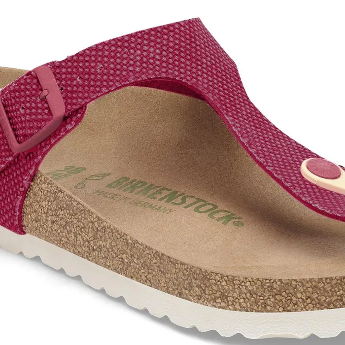 Women Birkenstock Thong Gizeh Vegan Canvas Fuchsia Tulip