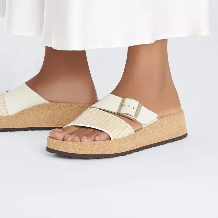 Women Birkenstock TwoStrap Almina Naturalwhite