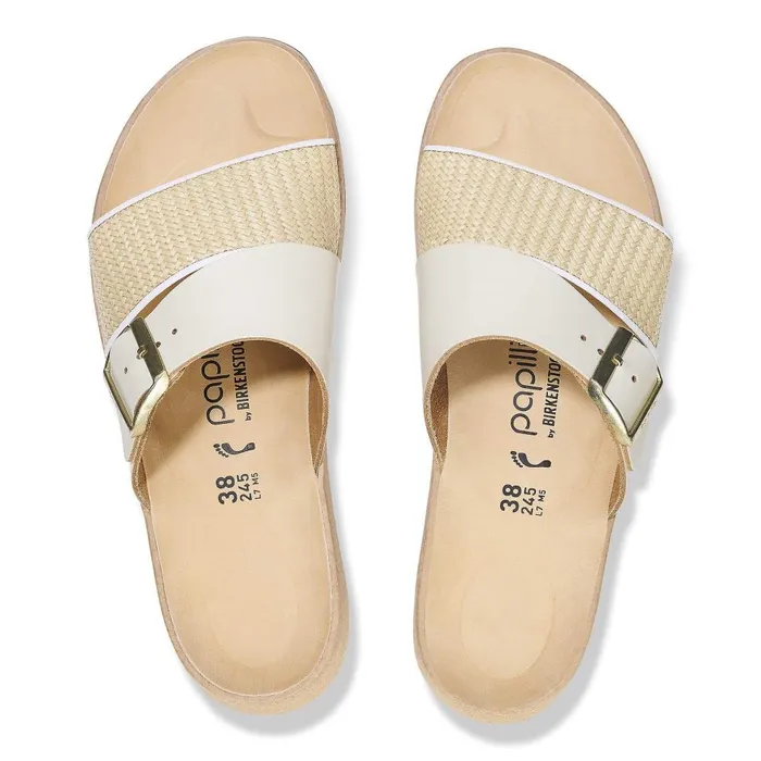Women Birkenstock TwoStrap Almina Naturalwhite
