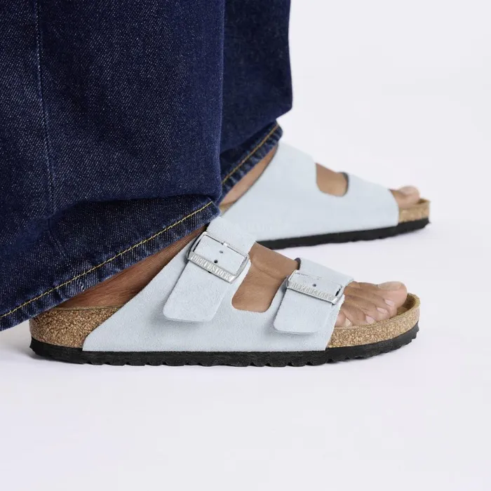 Women Birkenstock TwoStrap Arizona Baby Blue