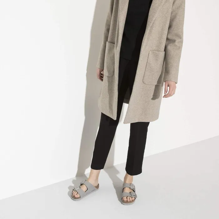 Women Birkenstock TwoStrap Arizona Big Buckle Dove Gray