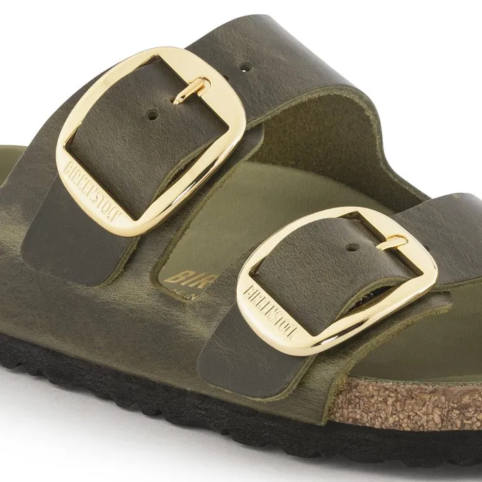 Women Birkenstock TwoStrap Arizona Big Buckle Olive Green