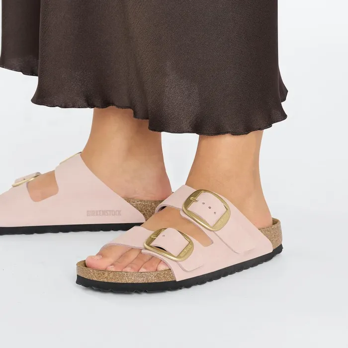 Women Birkenstock TwoStrap Arizona Big Buckle Soft Pink
