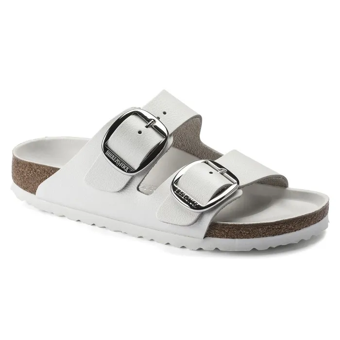 Women Birkenstock TwoStrap Arizona Big Buckle White