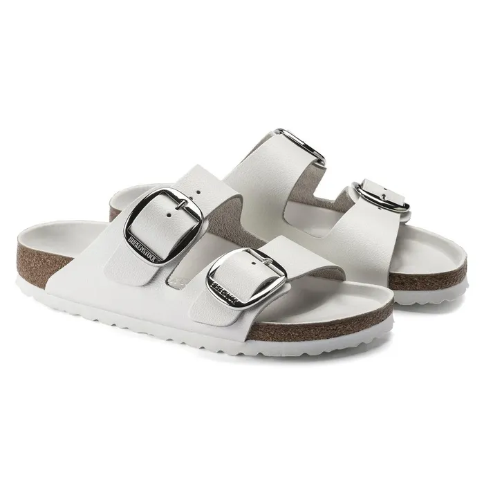 Women Birkenstock TwoStrap Arizona Big Buckle White