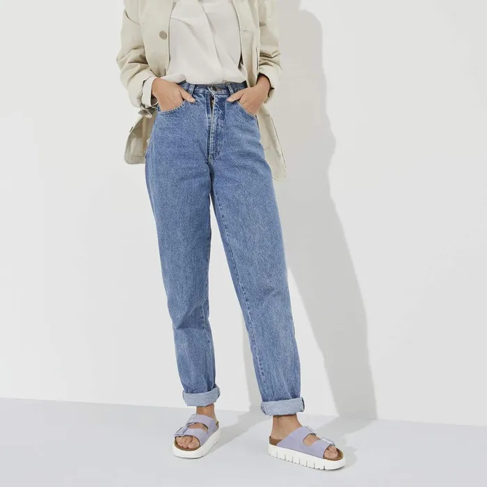 Women Birkenstock TwoStrap Arizona Chunky Purple Fog