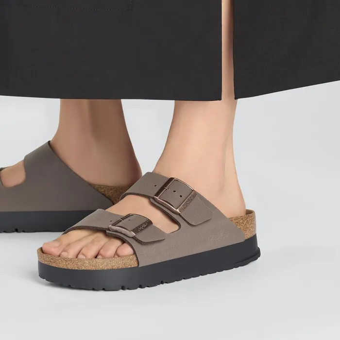 Women Birkenstock Wedges and Platforms Arizona Flex Platform Mocha