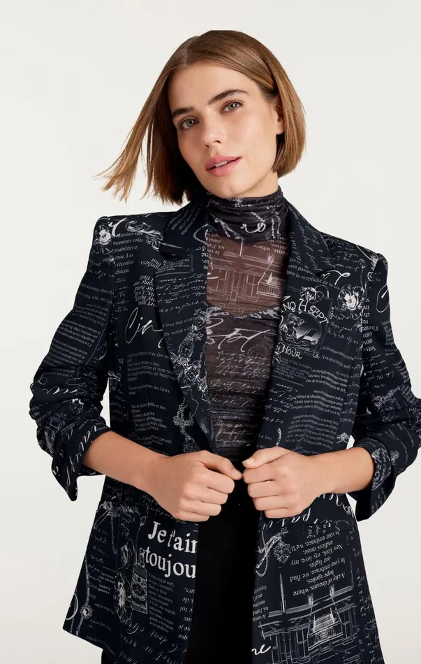 Women Blazers Cinq Sept Love Stories Kylie Blazer Blackwhite