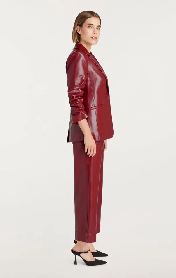 Women Blazers Cinq Sept Vegan Leather Kylie Blazer Rhubarb