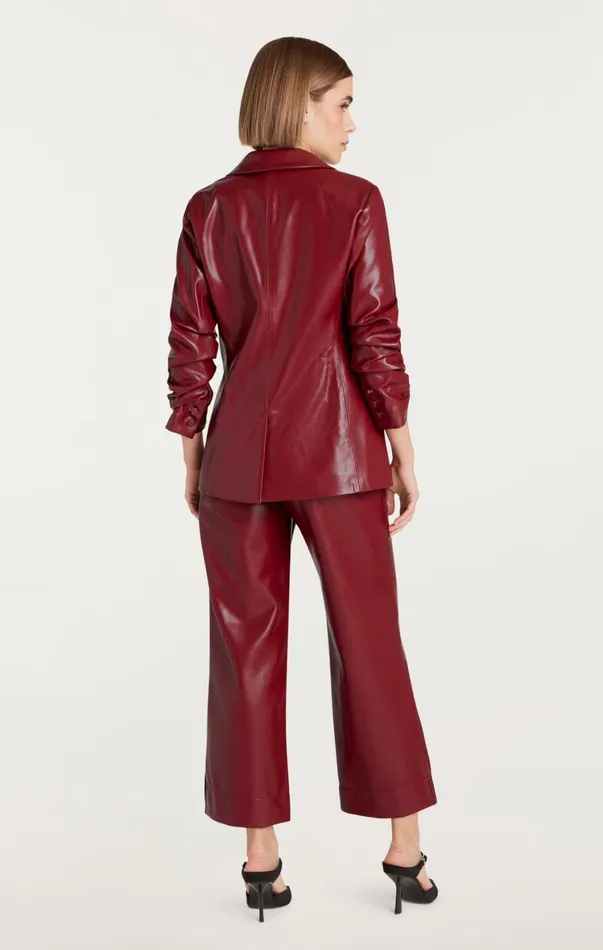 Women Blazers Cinq Sept Vegan Leather Kylie Blazer Rhubarb