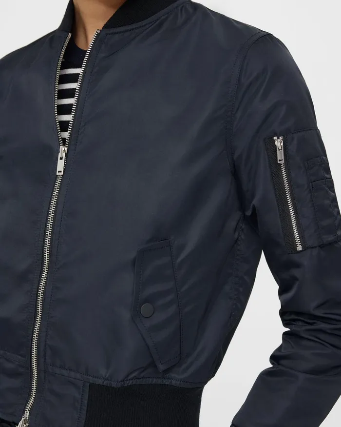 Women Blazers Jackets Theory Classic Bomber Jacket In Recycled Nylon Nocturne Navy