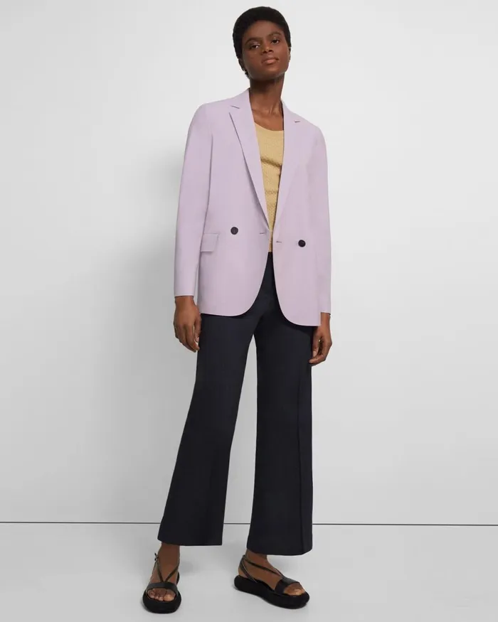 Women Blazers Jackets Theory Oversized Boy Blazer In Good Wool Wisteria