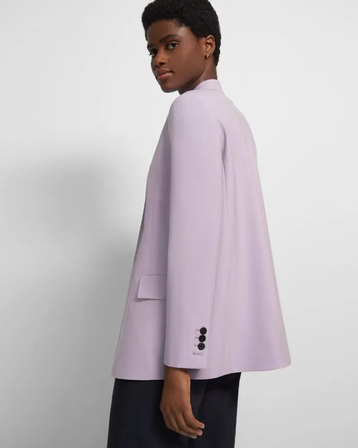 Women Blazers Jackets Theory Oversized Boy Blazer In Good Wool Wisteria