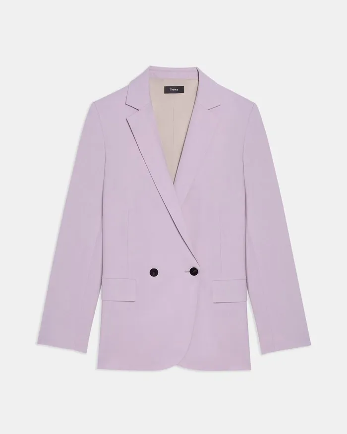 Women Blazers Jackets Theory Oversized Boy Blazer In Good Wool Wisteria