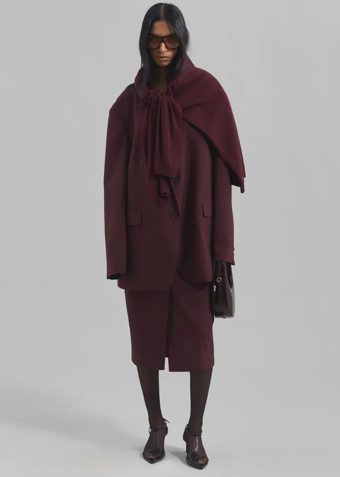 Women Brooklyn Midi Skirt 8211 Burgundy The Frankie Shop Bottoms