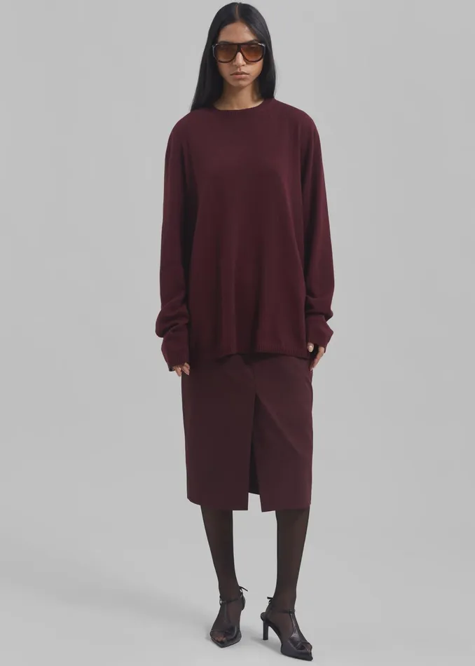 Women Brooklyn Midi Skirt 8211 Burgundy The Frankie Shop Bottoms