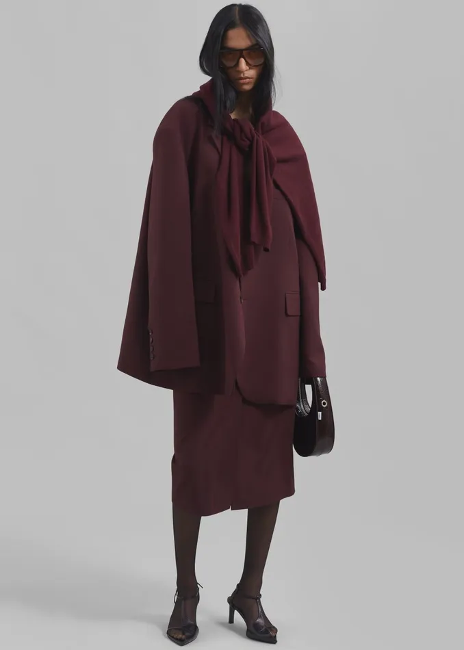Women Brooklyn Midi Skirt 8211 Burgundy The Frankie Shop Bottoms