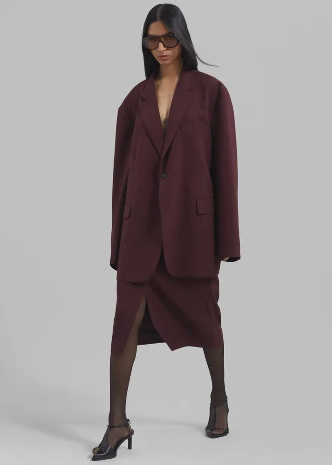 Women Brooklyn Midi Skirt 8211 Burgundy The Frankie Shop Bottoms