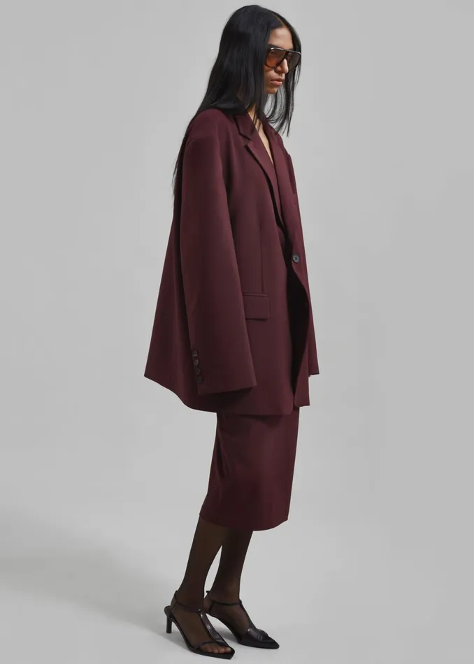 Women Brooklyn Midi Skirt 8211 Burgundy The Frankie Shop Bottoms