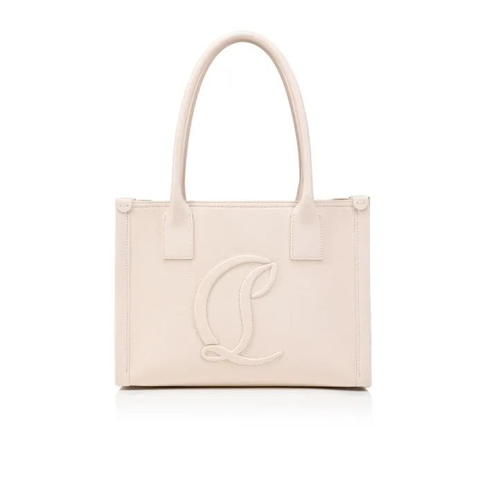 Women By My Side Small Tote Bag 8211 Grained Calf Leather 8211 Leche Christian Louboutin Totes