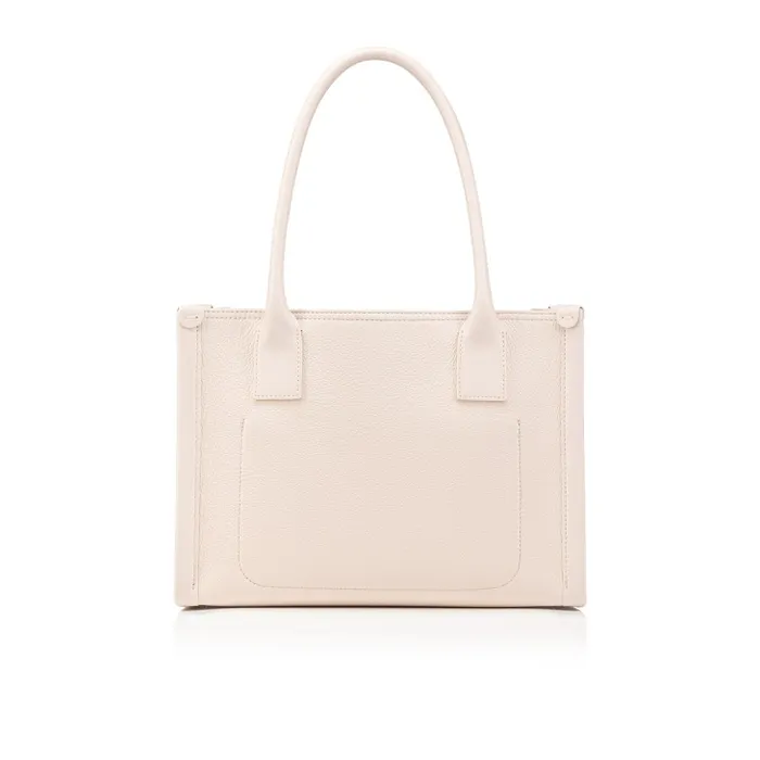 Women By My Side Small Tote Bag 8211 Grained Calf Leather 8211 Leche Christian Louboutin Totes