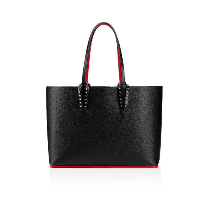 Women Cabata Small Tote Bag 8211 Calf Leather 8211 Black Christian Louboutin Shoulder Bags
