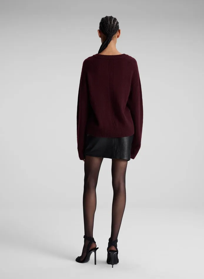 Women Calven Cashmere V Neck Sweater Burgundy ALC Sweaters
