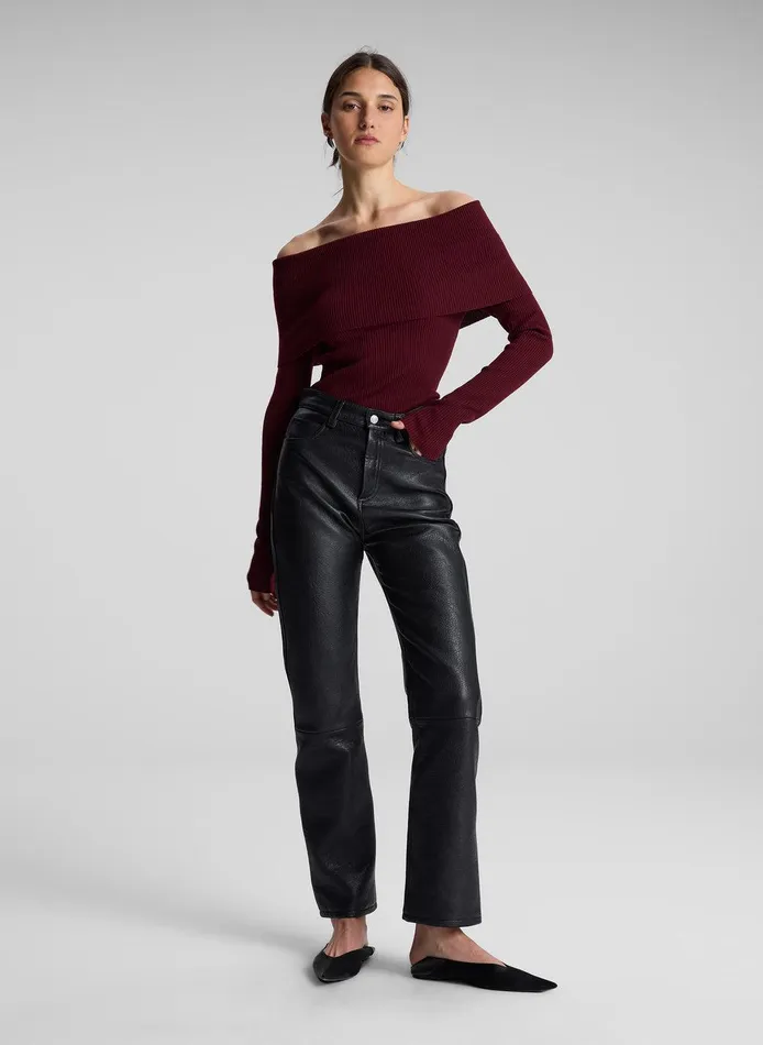 Women Cameron Leather Pant Black ALC Bottoms