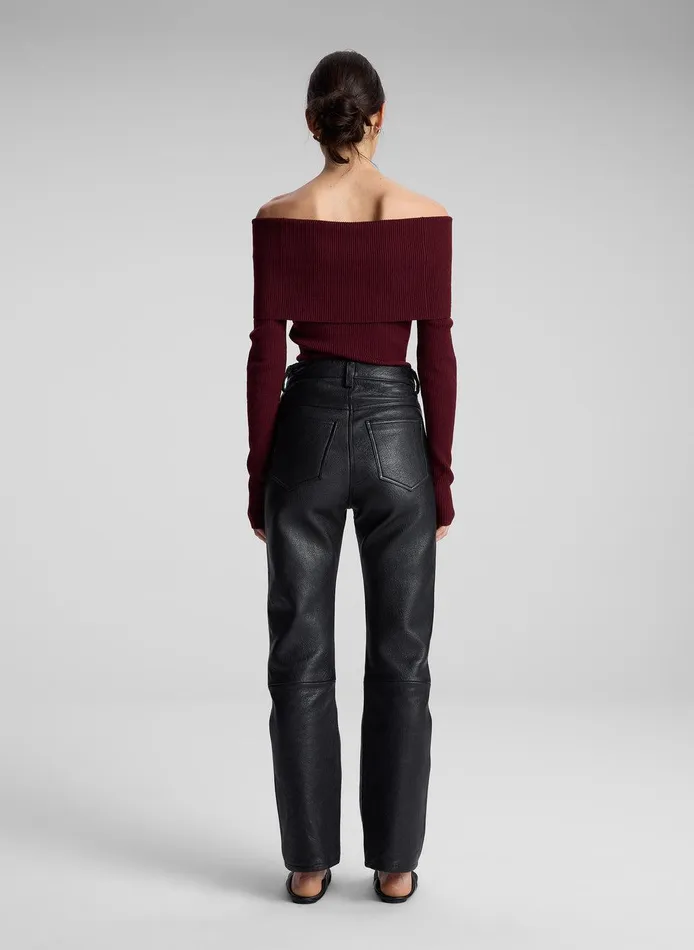 Women Cameron Leather Pant Black ALC Bottoms