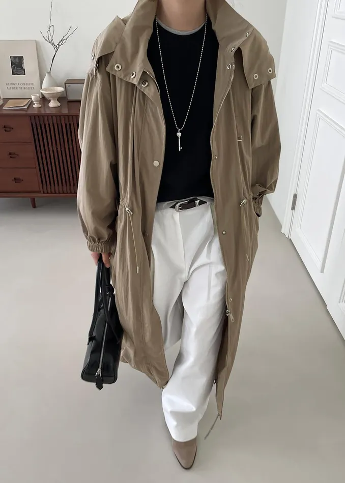 Women Carmel Long Jacket 8211 Beige The Frankie Shop Outerwear