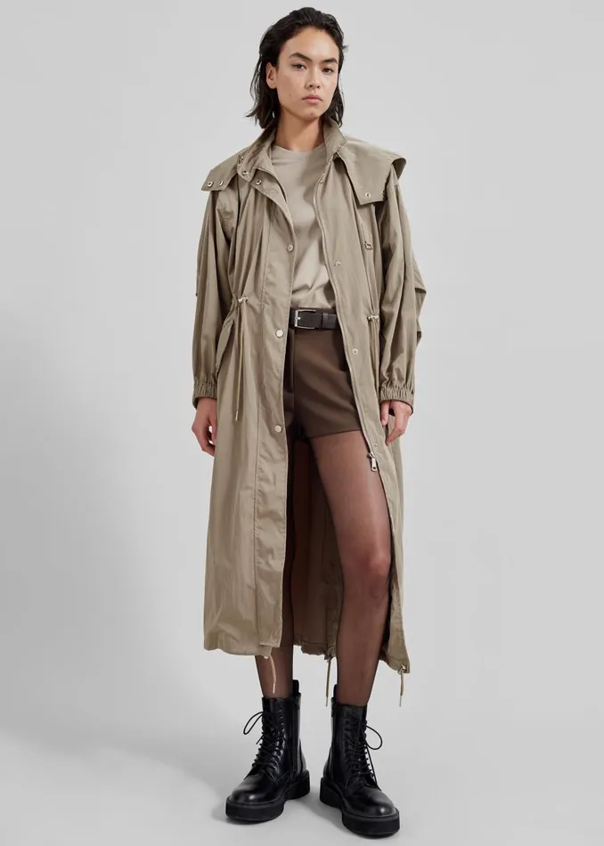Women Carmel Long Jacket 8211 Beige The Frankie Shop Outerwear