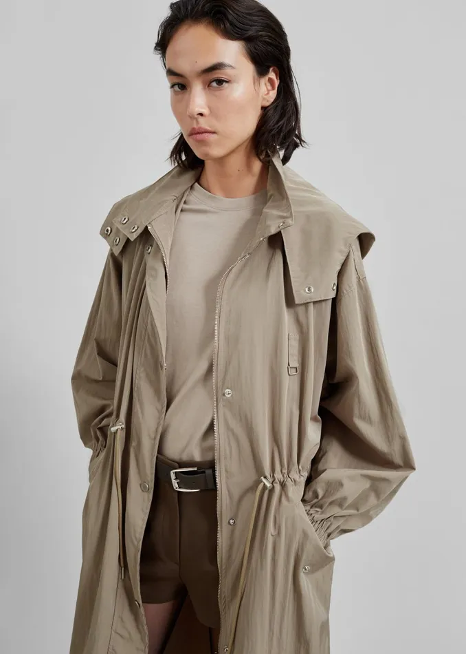 Women Carmel Long Jacket 8211 Beige The Frankie Shop Outerwear