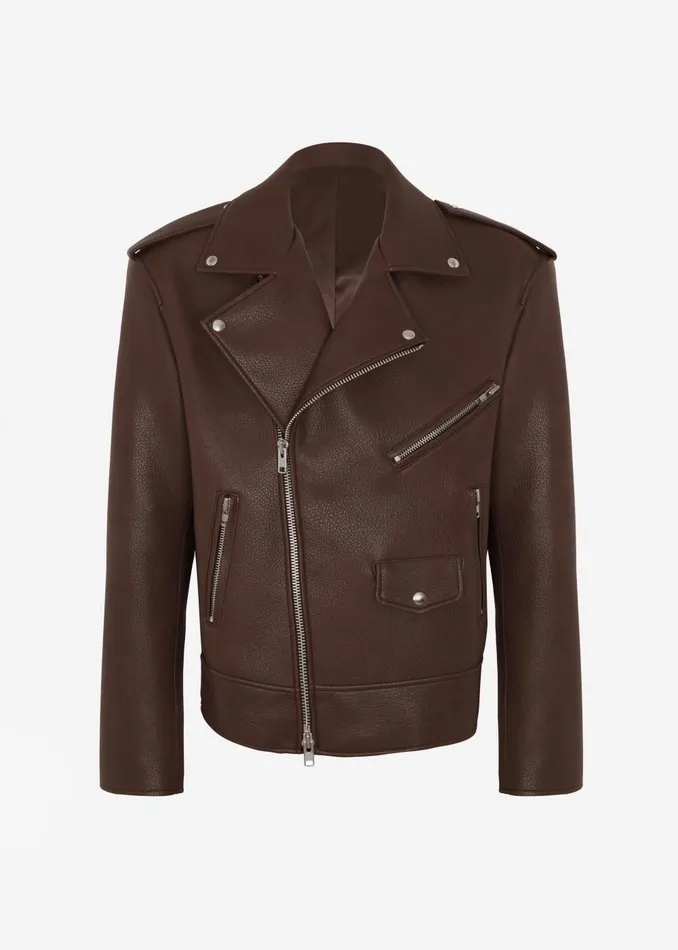 Women Chicago Oversized Biker Jacket 8211 Brown The Frankie Shop Outerwear