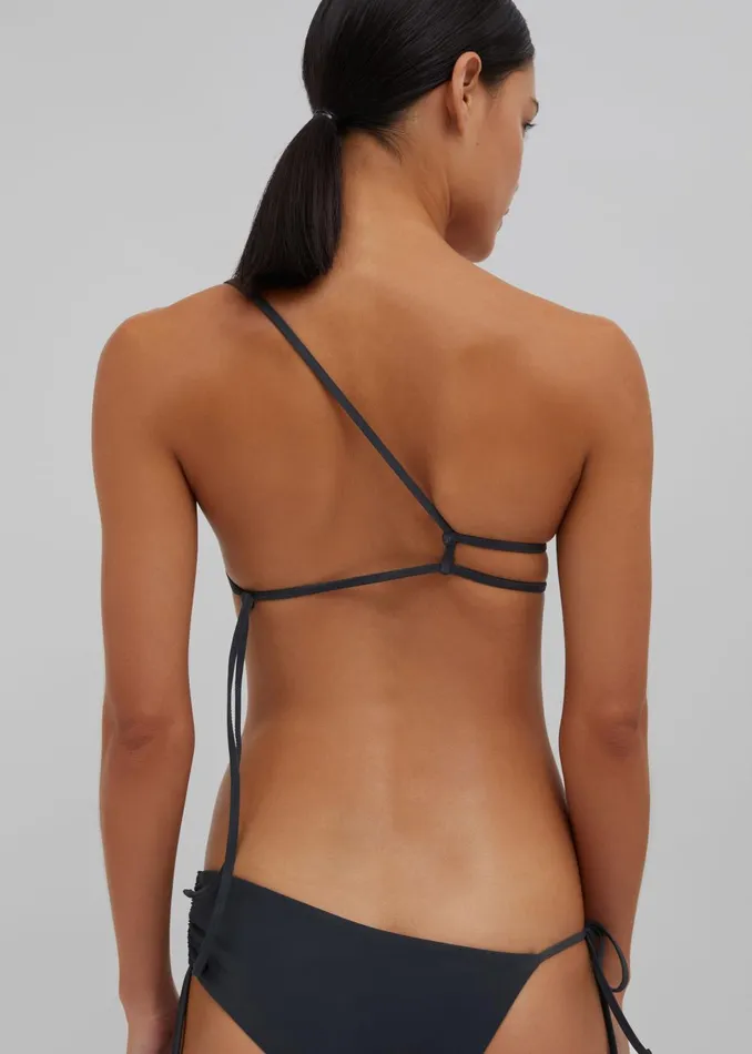 Women Christopher Esber Atmos Drawstring Bikini Top 8211 Charcoal The Frankie Shop Swimwear