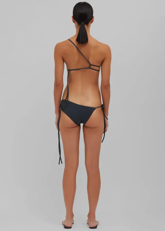 Women Christopher Esber Atmos Drawstring Bikini Top 8211 Charcoal The Frankie Shop Swimwear