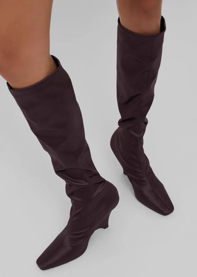 Women Christopher Esber Avery Knee High Boots 8211 Mahogany The Frankie Shop