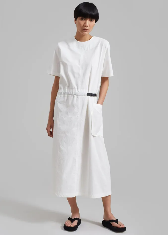 Women Claire Belted Maxi Dress 8211 White The Frankie Shop Dresses