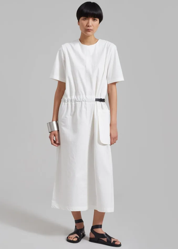 Women Claire Belted Maxi Dress 8211 White The Frankie Shop Dresses
