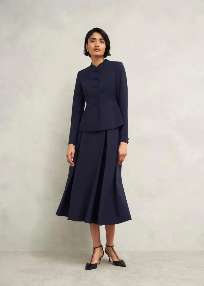 Women Coats and Jackets Hobbs Berkeley Jacket With Wool Navy