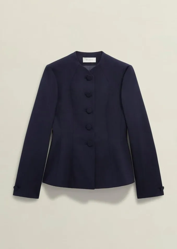 Women Coats and Jackets Hobbs Berkeley Jacket With Wool Navy