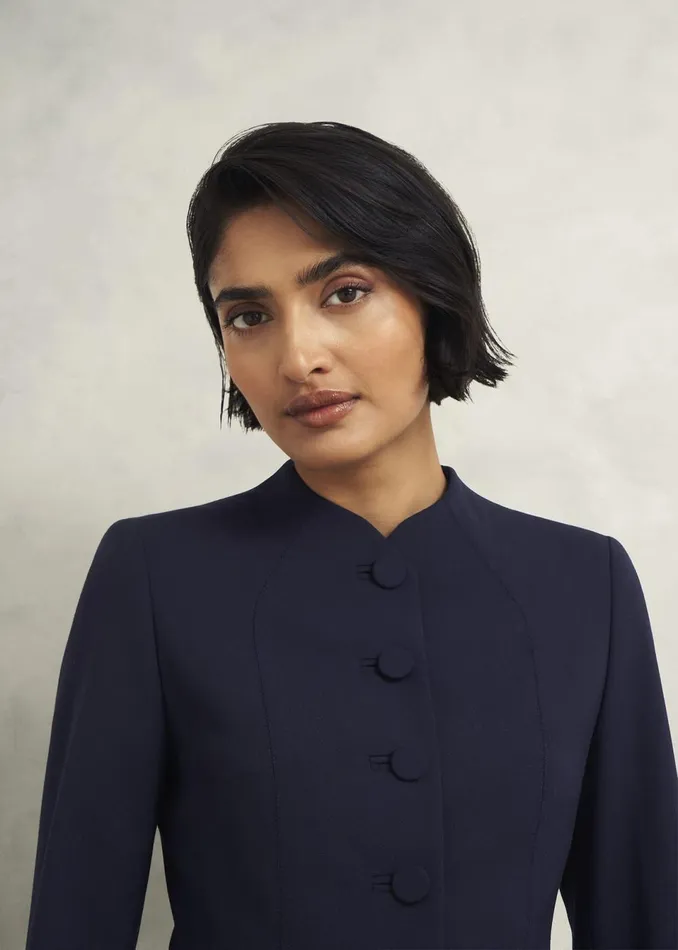 Women Coats and Jackets Hobbs Berkeley Jacket With Wool Navy