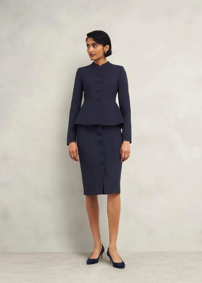 Women Coats and Jackets Hobbs Berkeley Jacket With Wool Navy