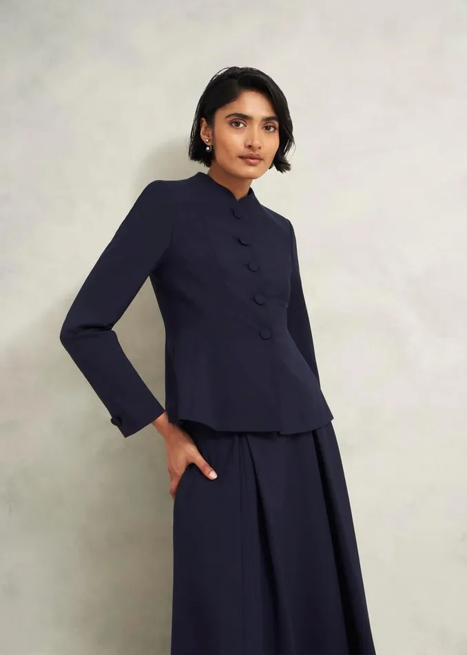 Women Coats and Jackets Hobbs Berkeley Jacket With Wool Navy