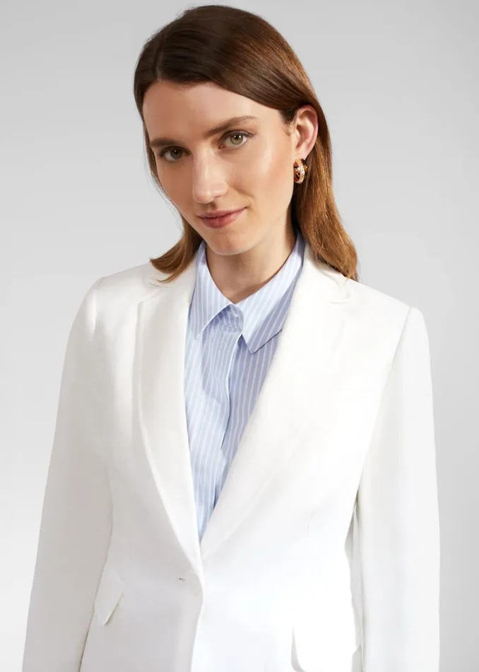Women Coats and Jackets Hobbs Blake Linen Jacket Ivory