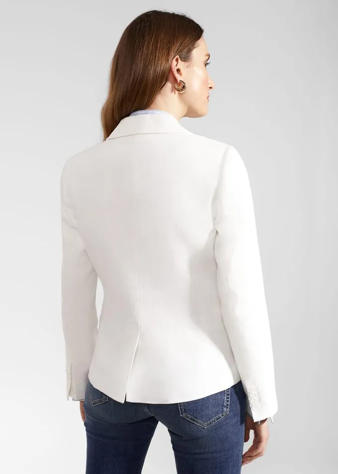 Women Coats and Jackets Hobbs Blake Linen Jacket Ivory