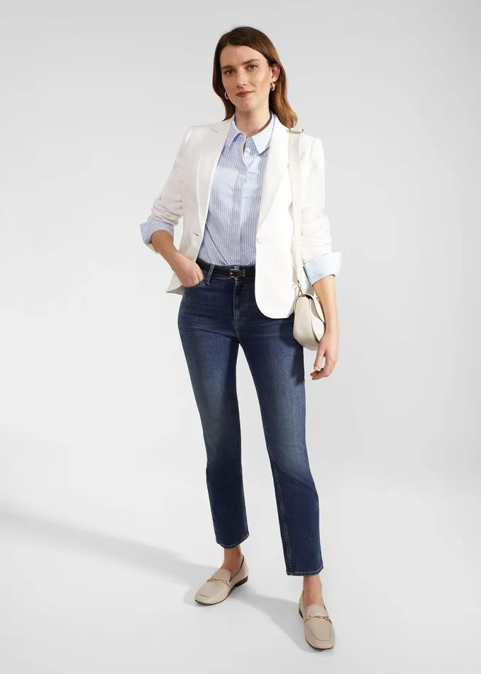 Women Coats and Jackets Hobbs Blake Linen Jacket Ivory