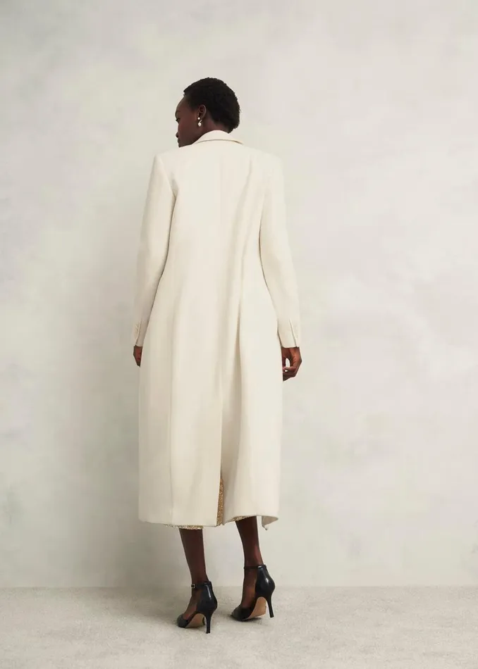 Women Coats and Jackets Hobbs Juniper Wool Coat Ivory