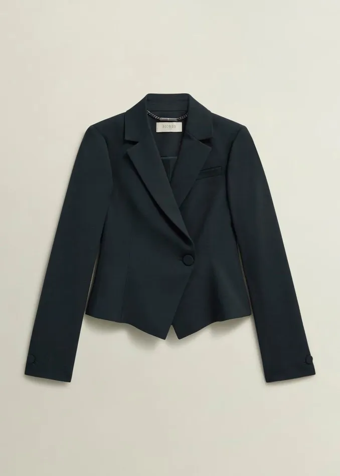 Women Coats and Jackets Hobbs Linda Fitted Jacket Deep Pine Green